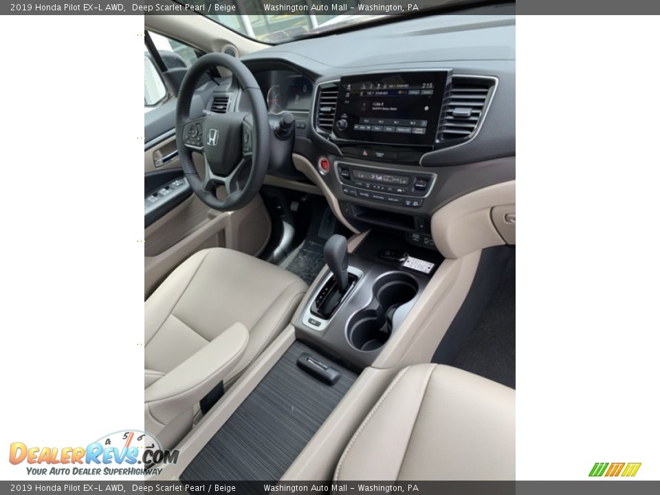 2019 Honda Pilot EX-L AWD Deep Scarlet Pearl / Beige Photo #33