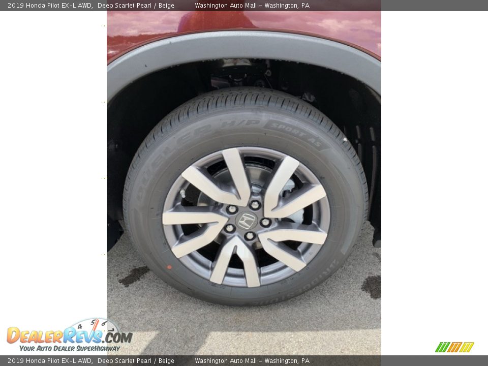2019 Honda Pilot EX-L AWD Deep Scarlet Pearl / Beige Photo #35