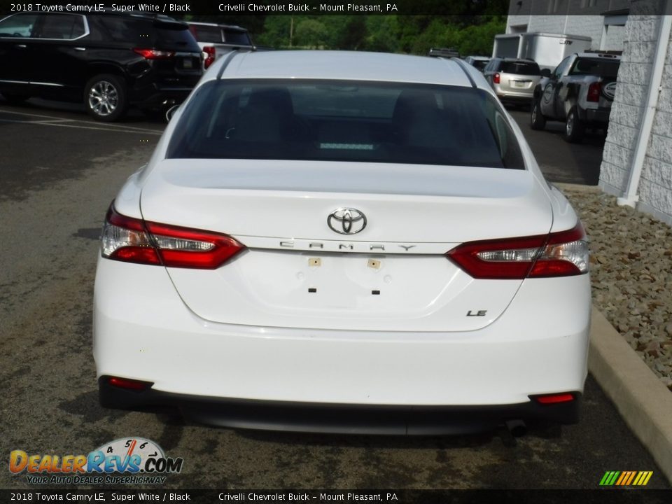 2018 Toyota Camry LE Super White / Black Photo #7