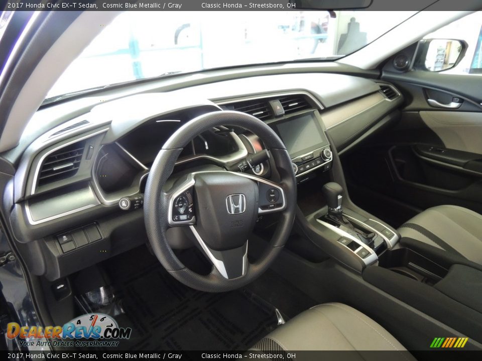 2017 Honda Civic EX-T Sedan Cosmic Blue Metallic / Gray Photo #27