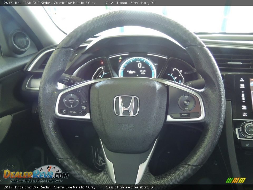 2017 Honda Civic EX-T Sedan Cosmic Blue Metallic / Gray Photo #29