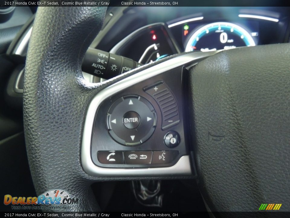 2017 Honda Civic EX-T Sedan Cosmic Blue Metallic / Gray Photo #30