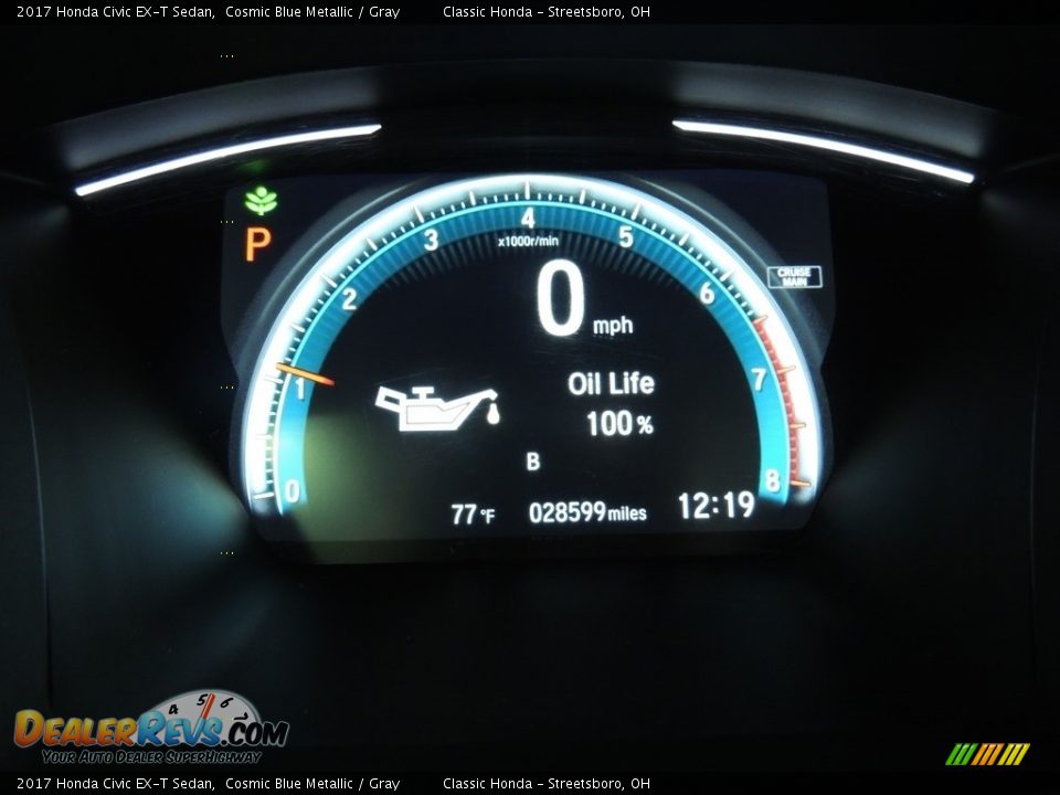 2017 Honda Civic EX-T Sedan Cosmic Blue Metallic / Gray Photo #31