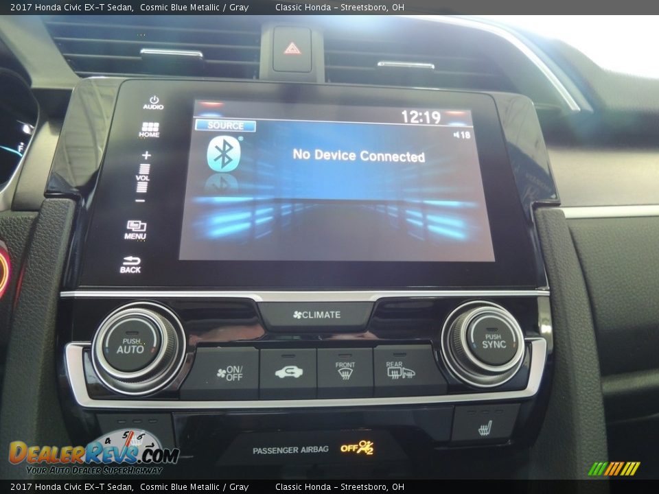 2017 Honda Civic EX-T Sedan Cosmic Blue Metallic / Gray Photo #33