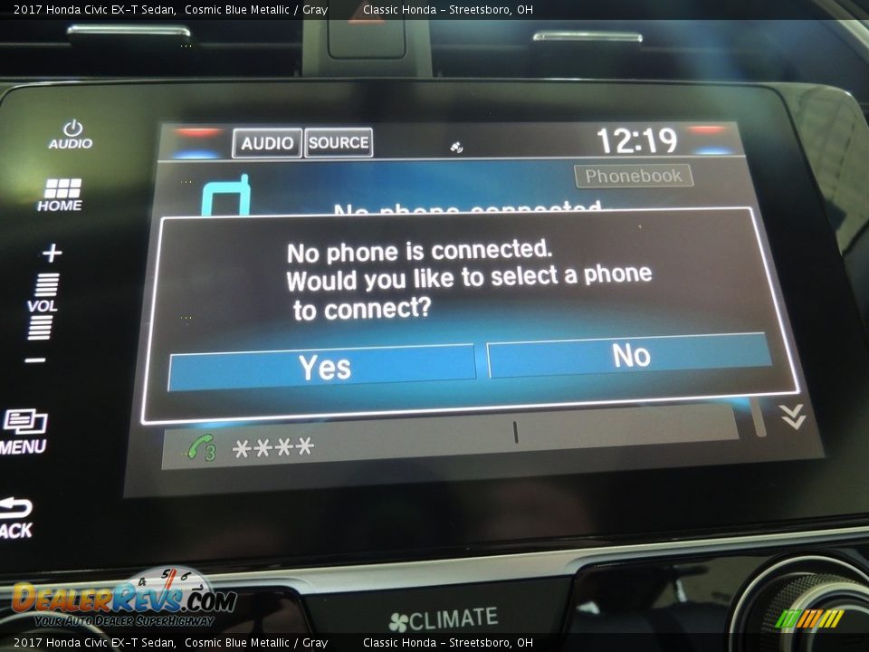 2017 Honda Civic EX-T Sedan Cosmic Blue Metallic / Gray Photo #35