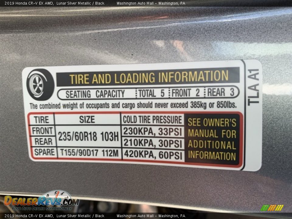 2019 Honda CR-V EX AWD Lunar Silver Metallic / Black Photo #8