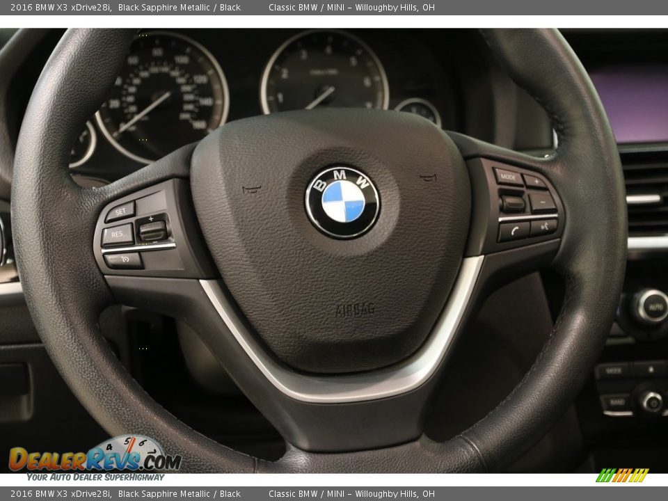 2016 BMW X3 xDrive28i Black Sapphire Metallic / Black Photo #7