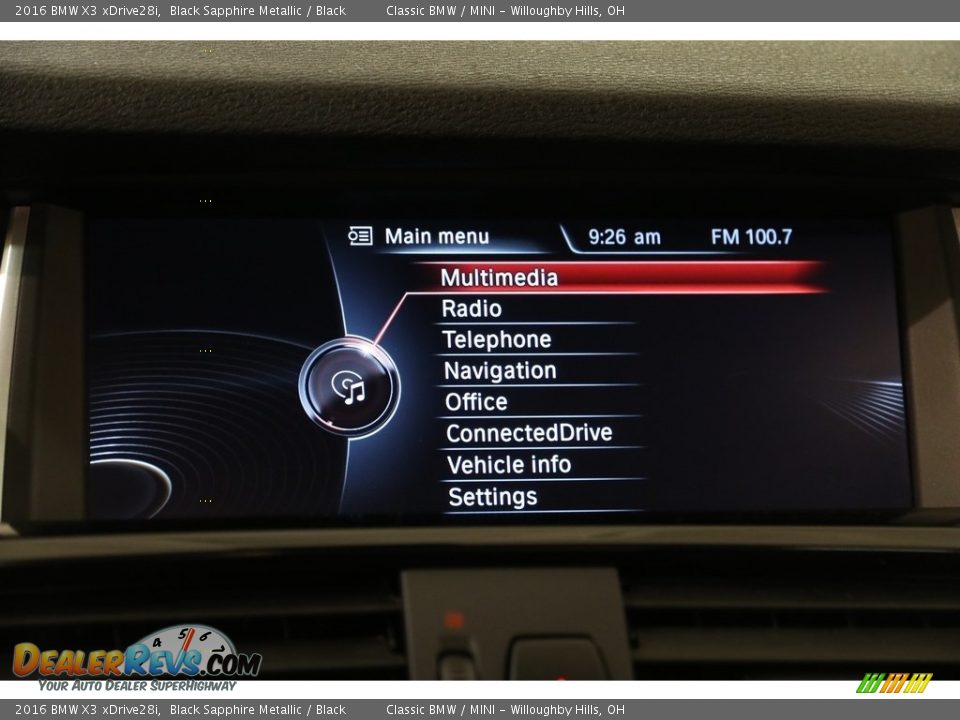 2016 BMW X3 xDrive28i Black Sapphire Metallic / Black Photo #10