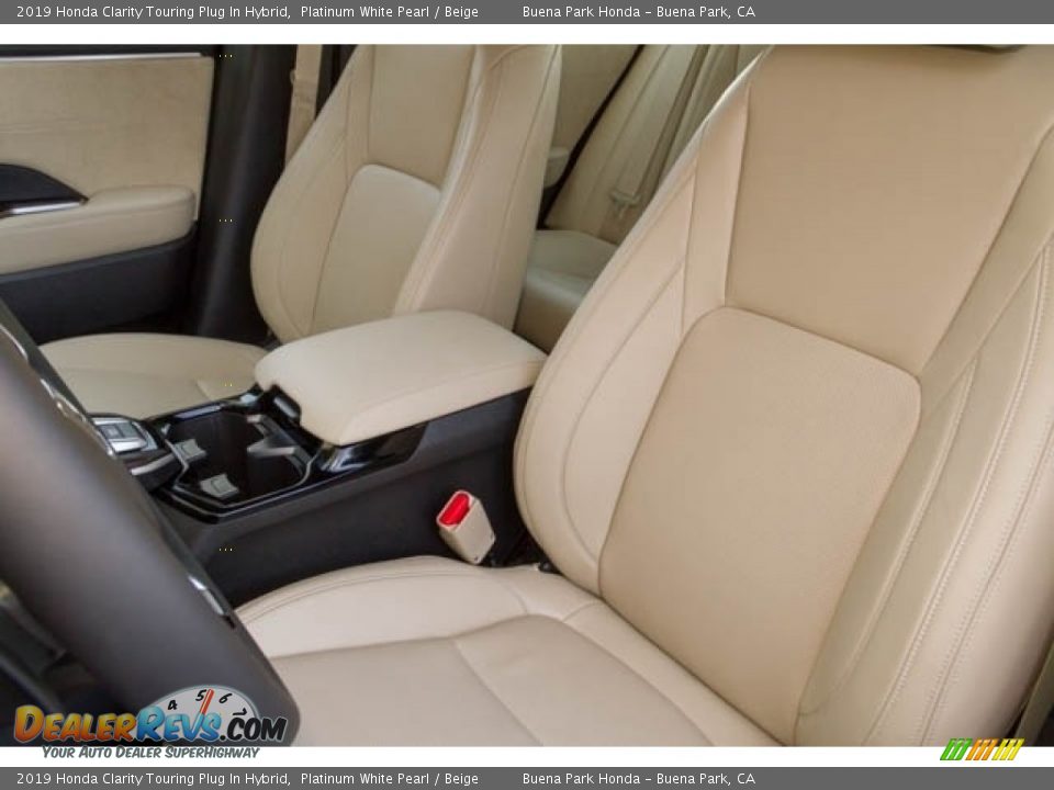 2019 Honda Clarity Touring Plug In Hybrid Platinum White Pearl / Beige Photo #16