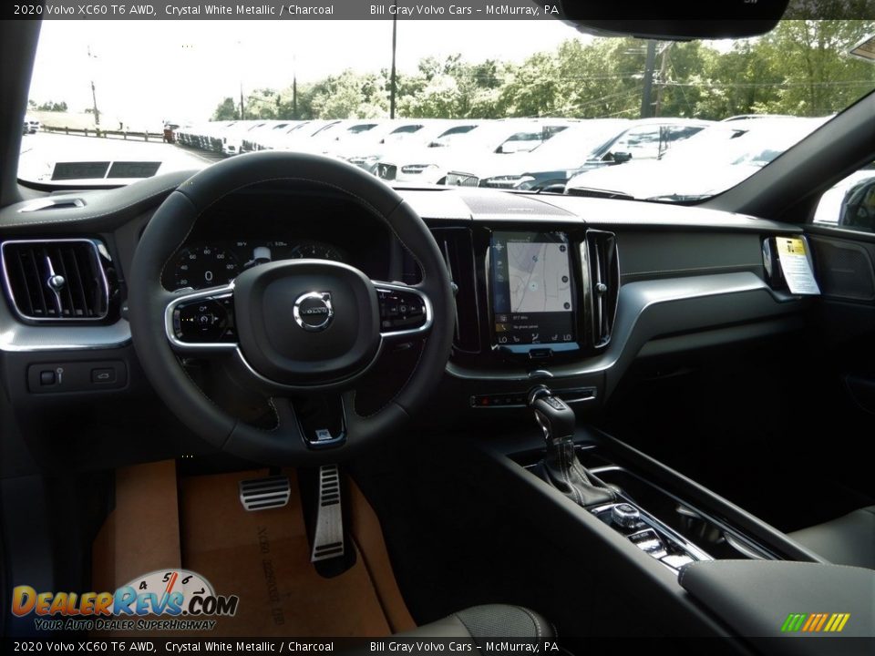 2020 Volvo XC60 T6 AWD Crystal White Metallic / Charcoal Photo #9