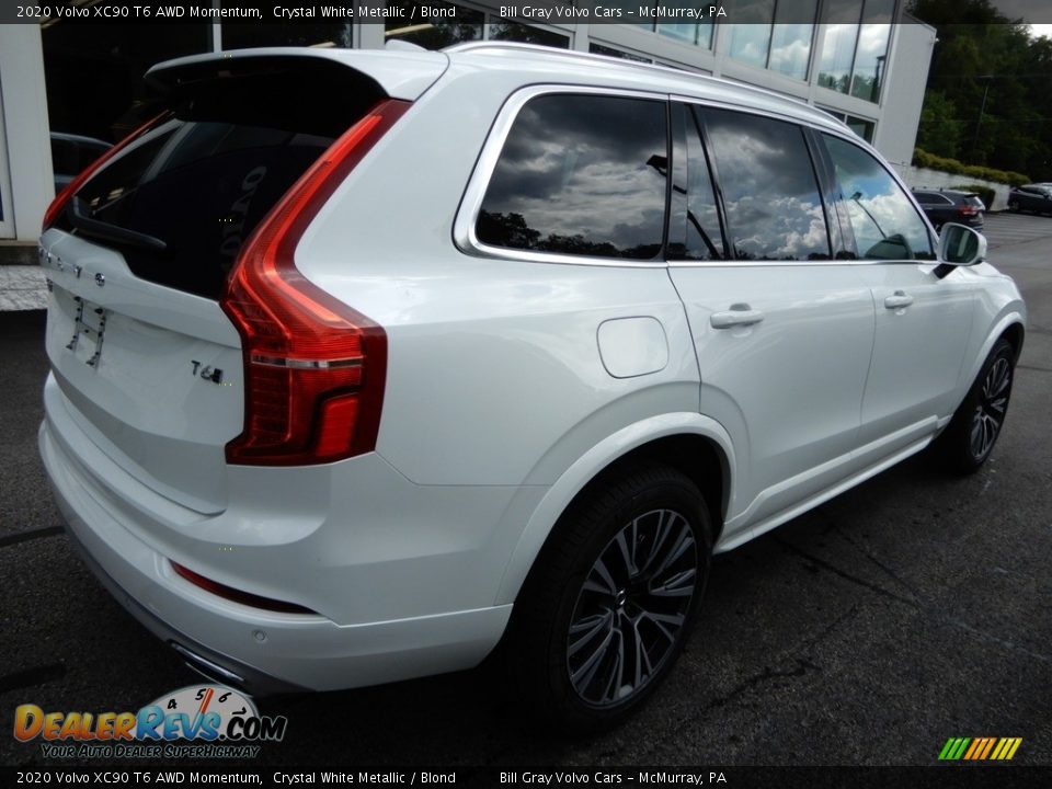 2020 Volvo XC90 T6 AWD Momentum Crystal White Metallic / Blond Photo #2
