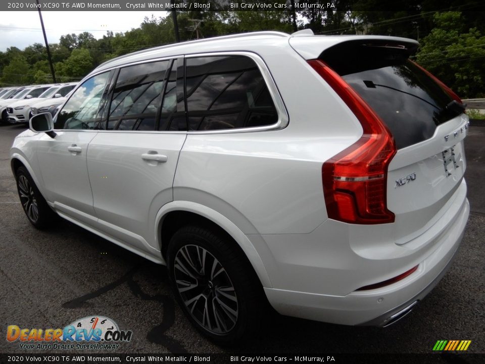 2020 Volvo XC90 T6 AWD Momentum Crystal White Metallic / Blond Photo #4
