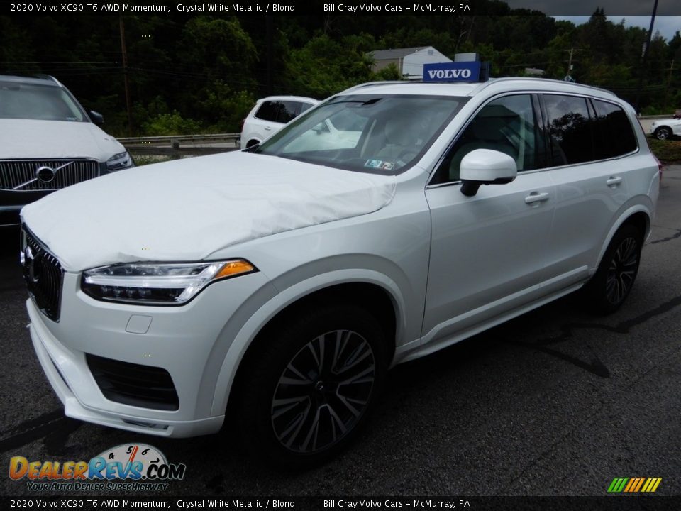 2020 Volvo XC90 T6 AWD Momentum Crystal White Metallic / Blond Photo #5