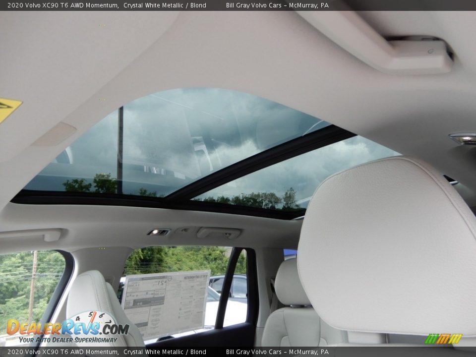 2020 Volvo XC90 T6 AWD Momentum Crystal White Metallic / Blond Photo #12