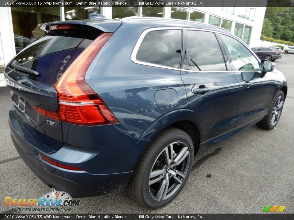 2020 Volvo XC60 T5 AWD Momentum Denim Blue Metallic / Blonde Photo #2