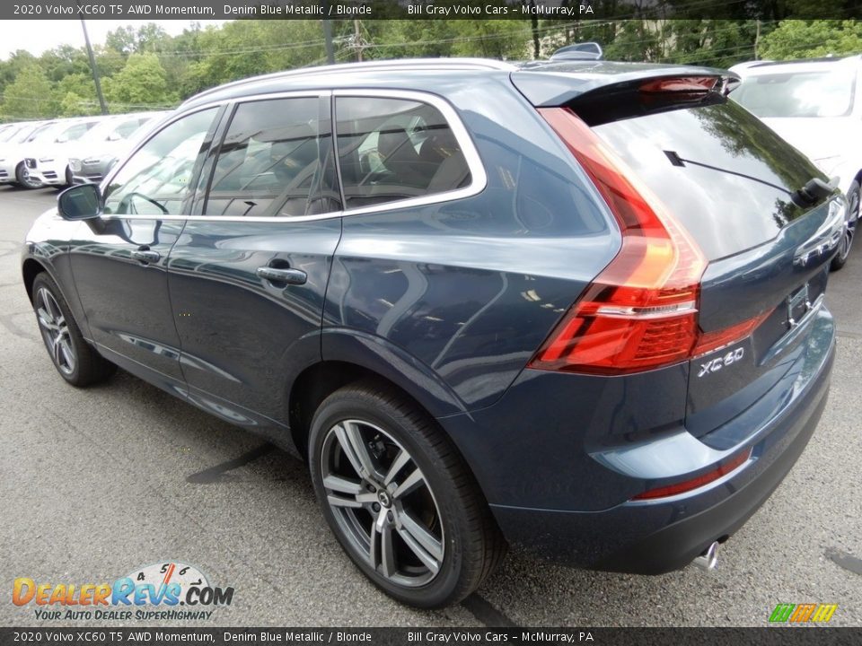 2020 Volvo XC60 T5 AWD Momentum Denim Blue Metallic / Blonde Photo #4