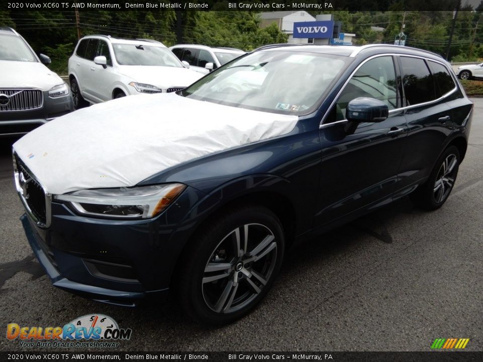 2020 Volvo XC60 T5 AWD Momentum Denim Blue Metallic / Blonde Photo #5