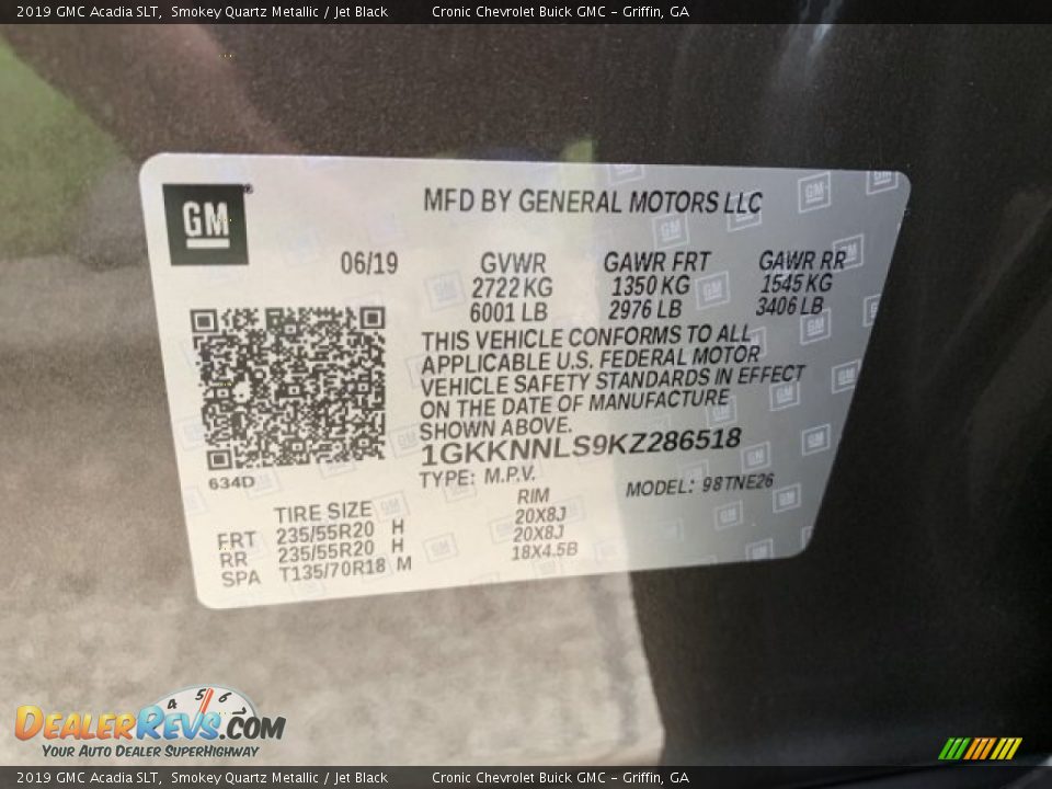 2019 GMC Acadia SLT Smokey Quartz Metallic / Jet Black Photo #17