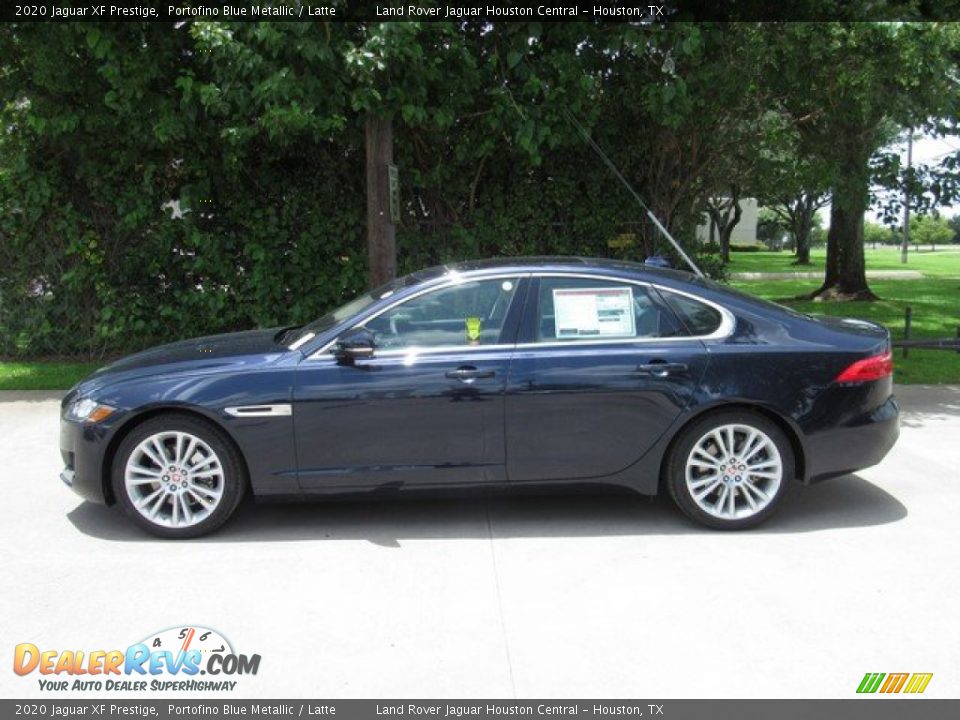 2020 Jaguar XF Prestige Portofino Blue Metallic / Latte Photo #11