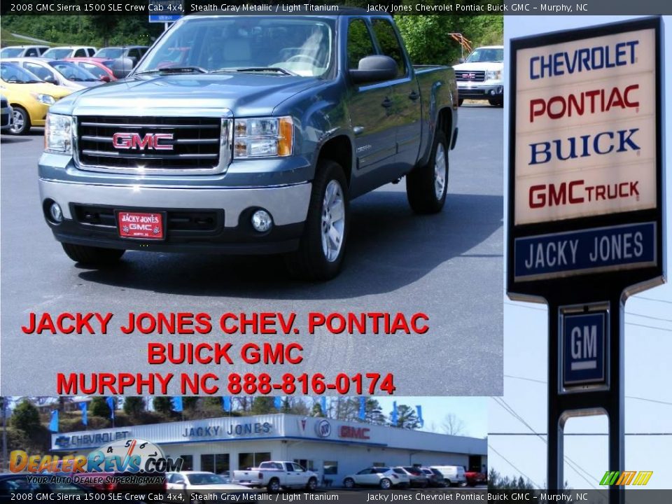 2008 GMC Sierra 1500 SLE Crew Cab 4x4 Stealth Gray Metallic / Light Titanium Photo #1
