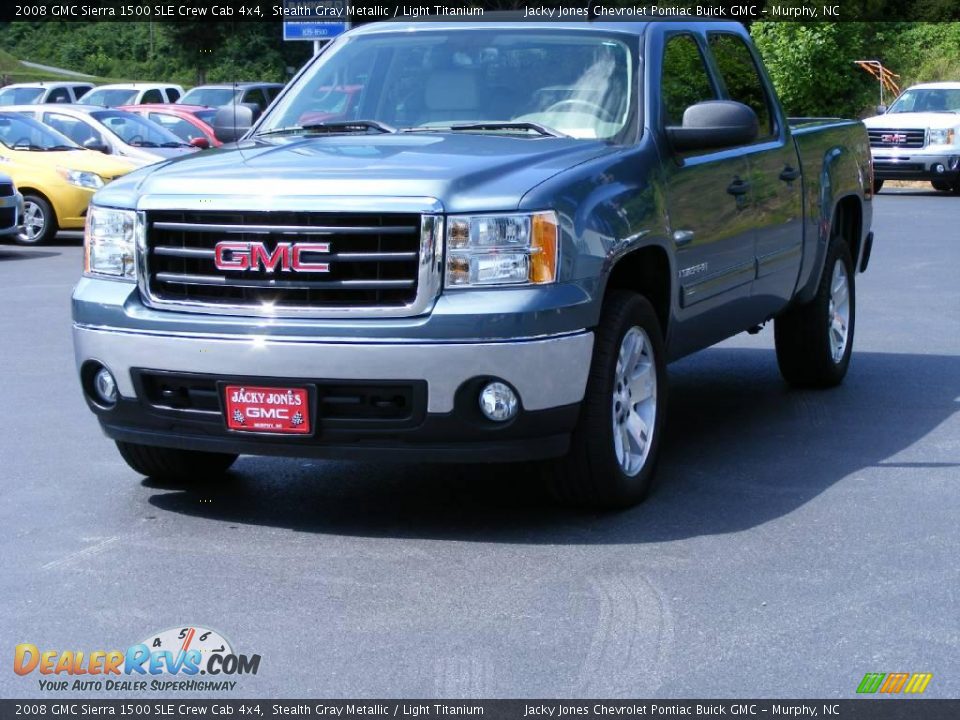 2008 GMC Sierra 1500 SLE Crew Cab 4x4 Stealth Gray Metallic / Light Titanium Photo #2
