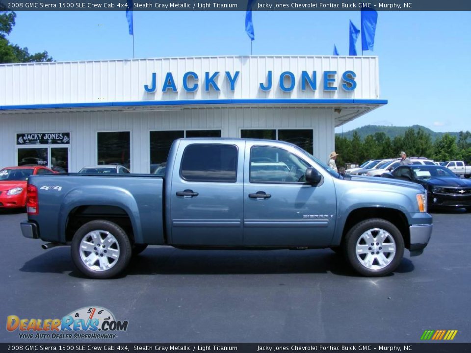 2008 GMC Sierra 1500 SLE Crew Cab 4x4 Stealth Gray Metallic / Light Titanium Photo #5