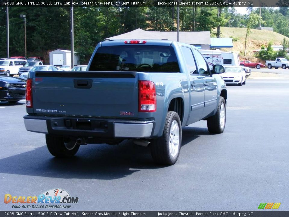 2008 GMC Sierra 1500 SLE Crew Cab 4x4 Stealth Gray Metallic / Light Titanium Photo #6