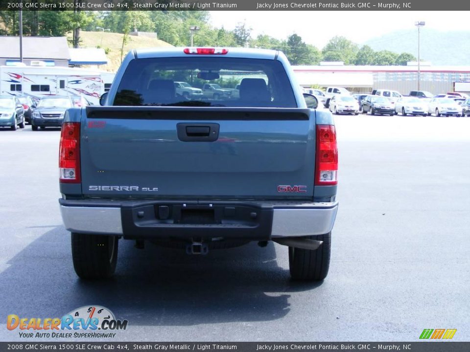 2008 GMC Sierra 1500 SLE Crew Cab 4x4 Stealth Gray Metallic / Light Titanium Photo #7