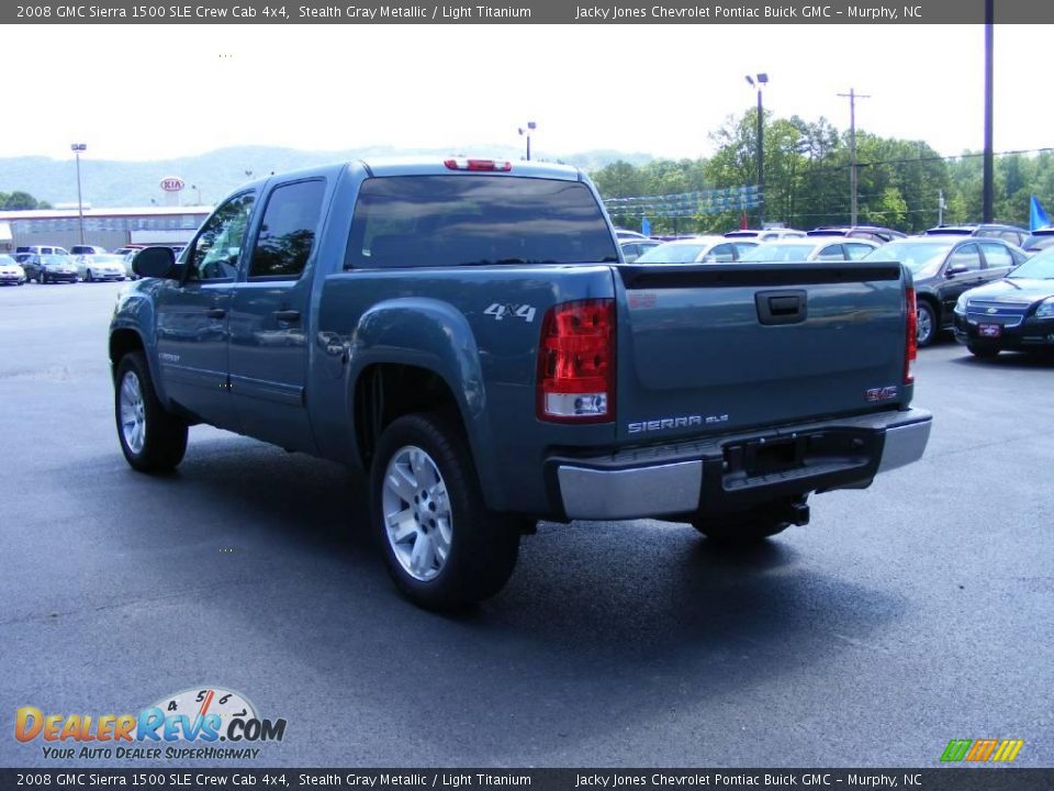 2008 GMC Sierra 1500 SLE Crew Cab 4x4 Stealth Gray Metallic / Light Titanium Photo #9