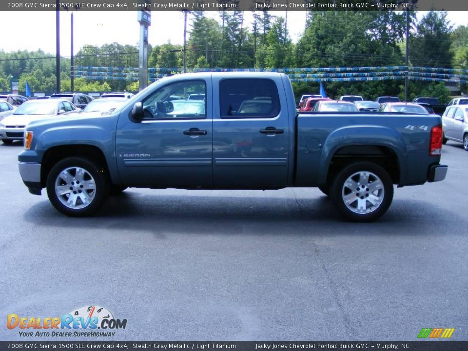 2008 GMC Sierra 1500 SLE Crew Cab 4x4 Stealth Gray Metallic / Light Titanium Photo #10