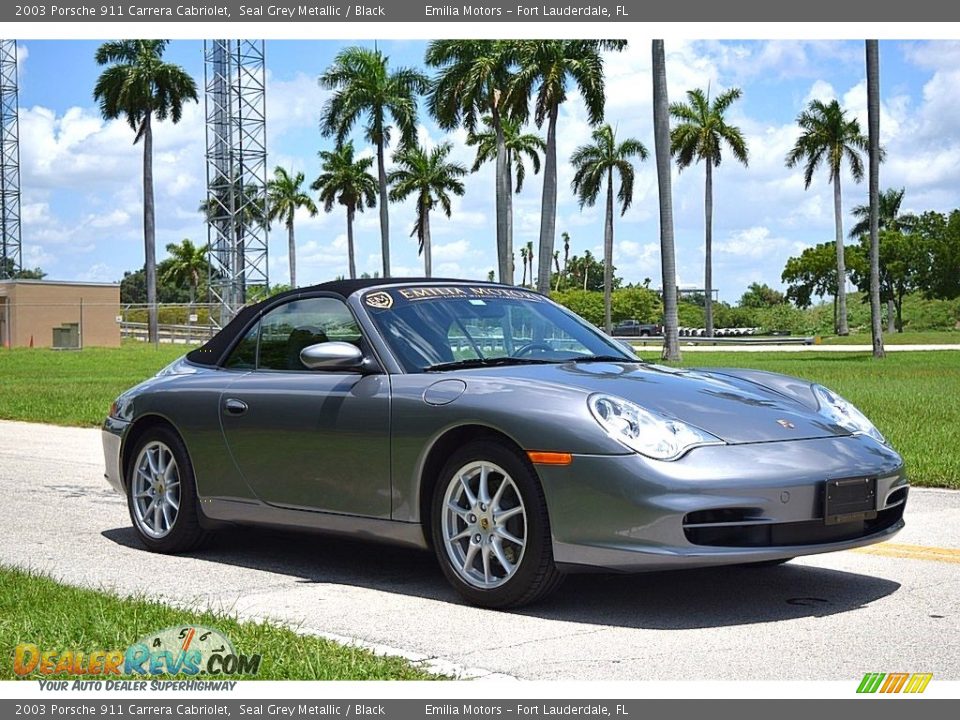 2003 Porsche 911 Carrera Cabriolet Seal Grey Metallic / Black Photo #2