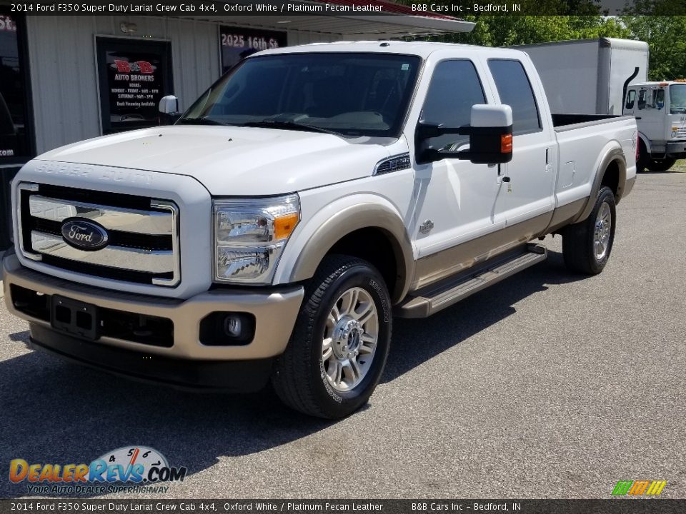 2014 Ford F350 Super Duty Lariat Crew Cab 4x4 Oxford White / Platinum Pecan Leather Photo #1