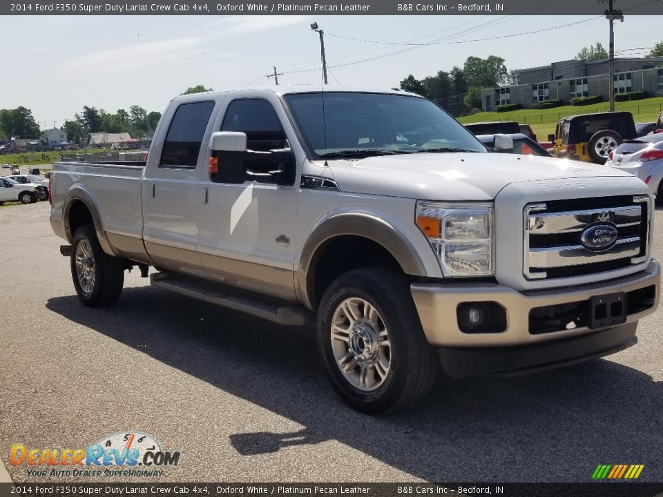 2014 Ford F350 Super Duty Lariat Crew Cab 4x4 Oxford White / Platinum Pecan Leather Photo #6