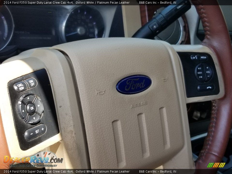 2014 Ford F350 Super Duty Lariat Crew Cab 4x4 Oxford White / Platinum Pecan Leather Photo #18