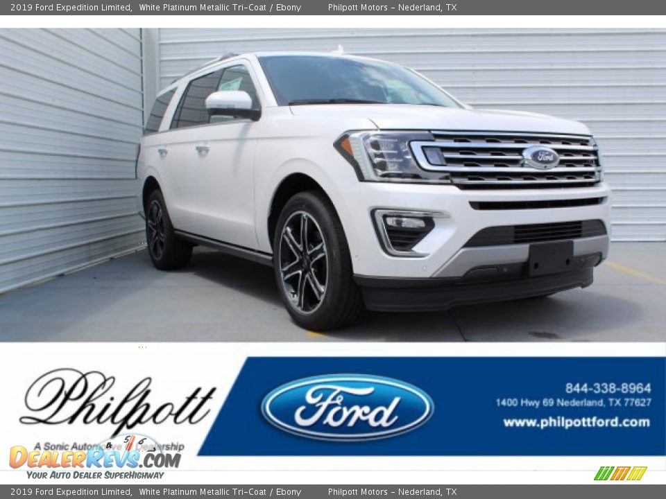 2019 Ford Expedition Limited White Platinum Metallic Tri-Coat / Ebony Photo #1