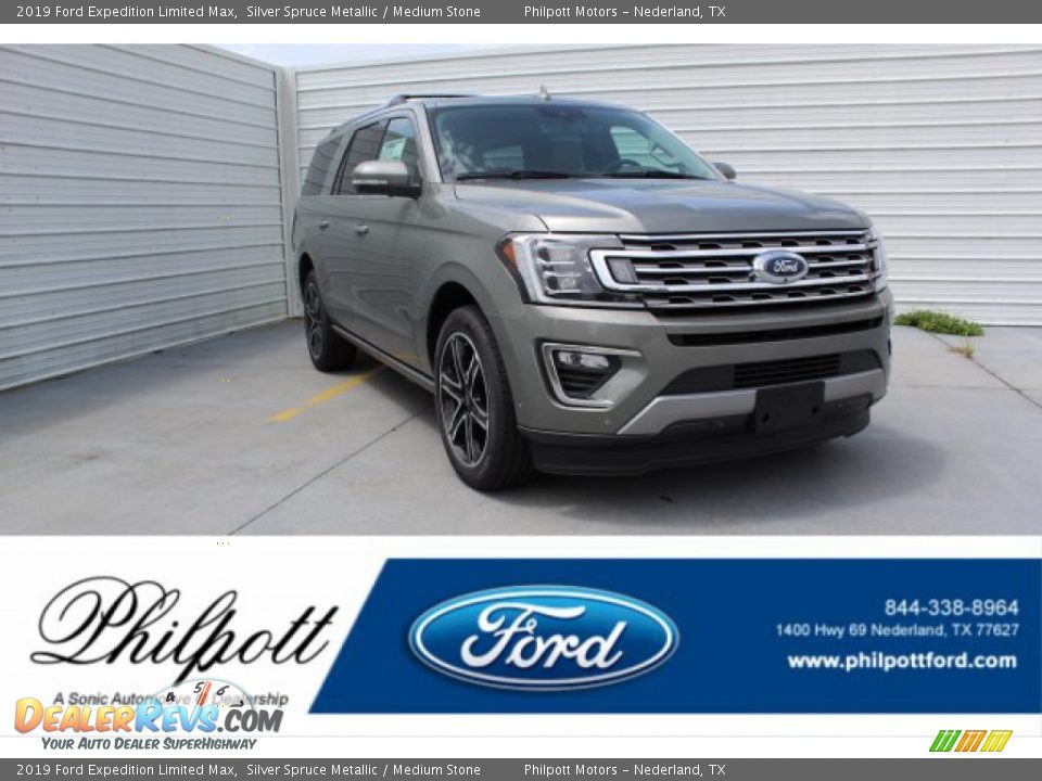 2019 Ford Expedition Limited Max Silver Spruce Metallic / Medium Stone Photo #1