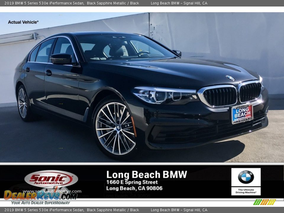 2019 BMW 5 Series 530e iPerformance Sedan Black Sapphire Metallic / Black Photo #1