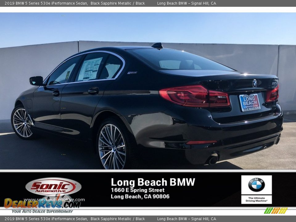 2019 BMW 5 Series 530e iPerformance Sedan Black Sapphire Metallic / Black Photo #2