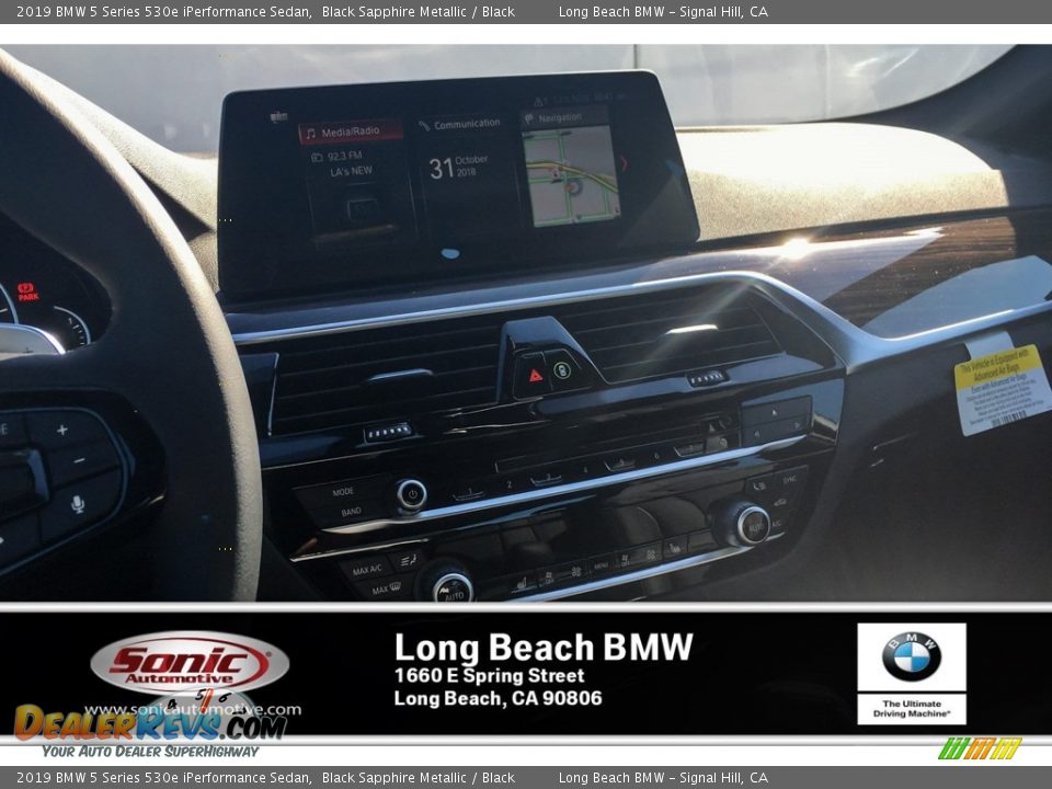2019 BMW 5 Series 530e iPerformance Sedan Black Sapphire Metallic / Black Photo #6