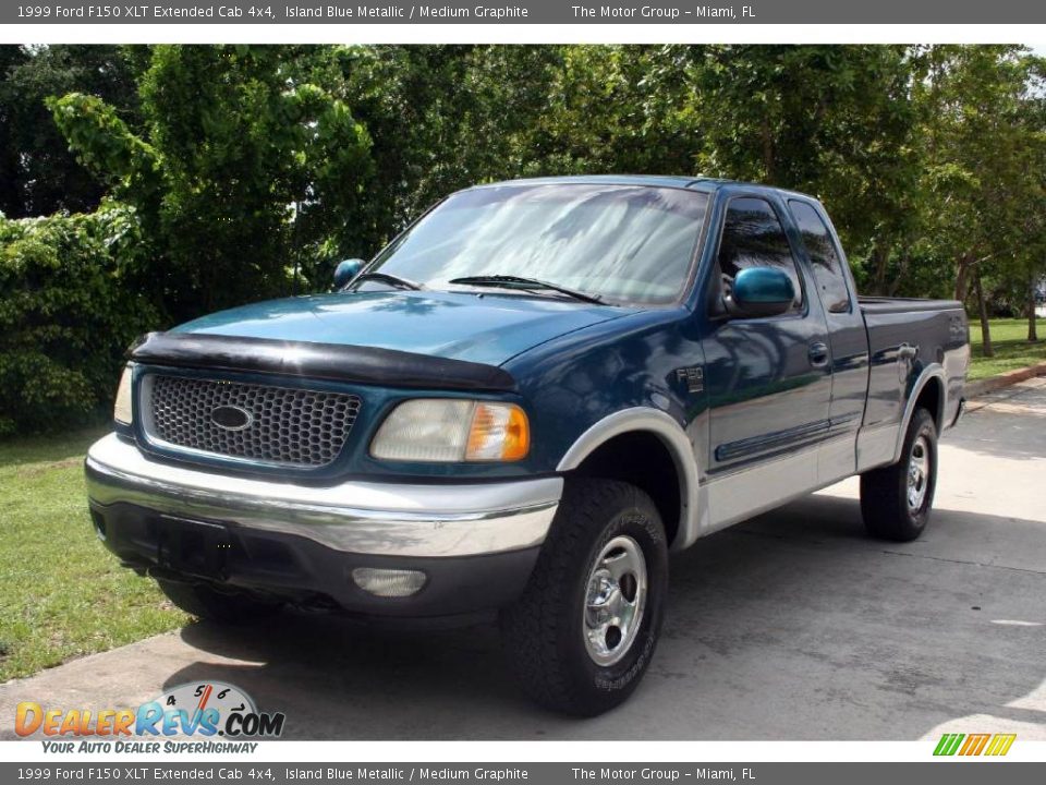 1999 Ford F150 XLT Extended Cab 4x4 Island Blue Metallic / Medium Graphite Photo #1