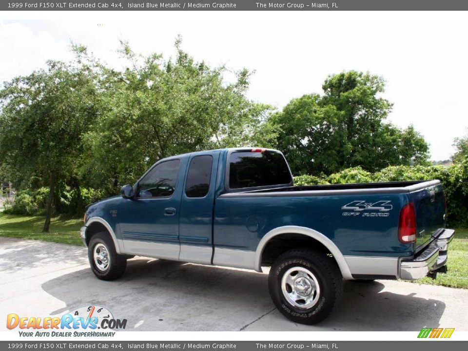 1999 Ford F150 XLT Extended Cab 4x4 Island Blue Metallic / Medium Graphite Photo #6