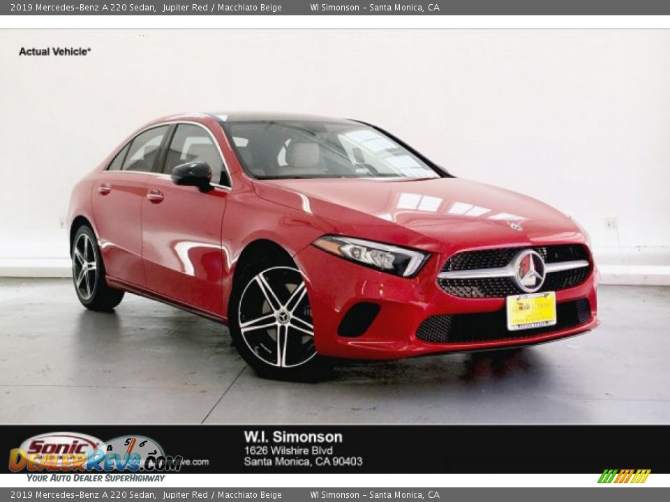 2019 Mercedes-Benz A 220 Sedan Jupiter Red / Macchiato Beige Photo #1