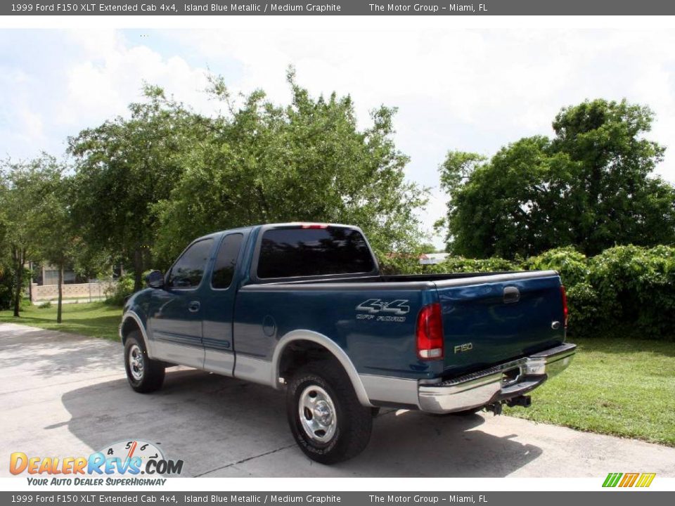 1999 Ford F150 XLT Extended Cab 4x4 Island Blue Metallic / Medium Graphite Photo #7
