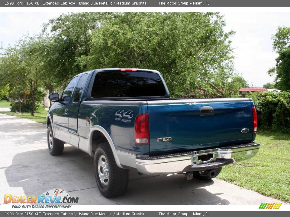 1999 Ford F150 XLT Extended Cab 4x4 Island Blue Metallic / Medium Graphite Photo #8