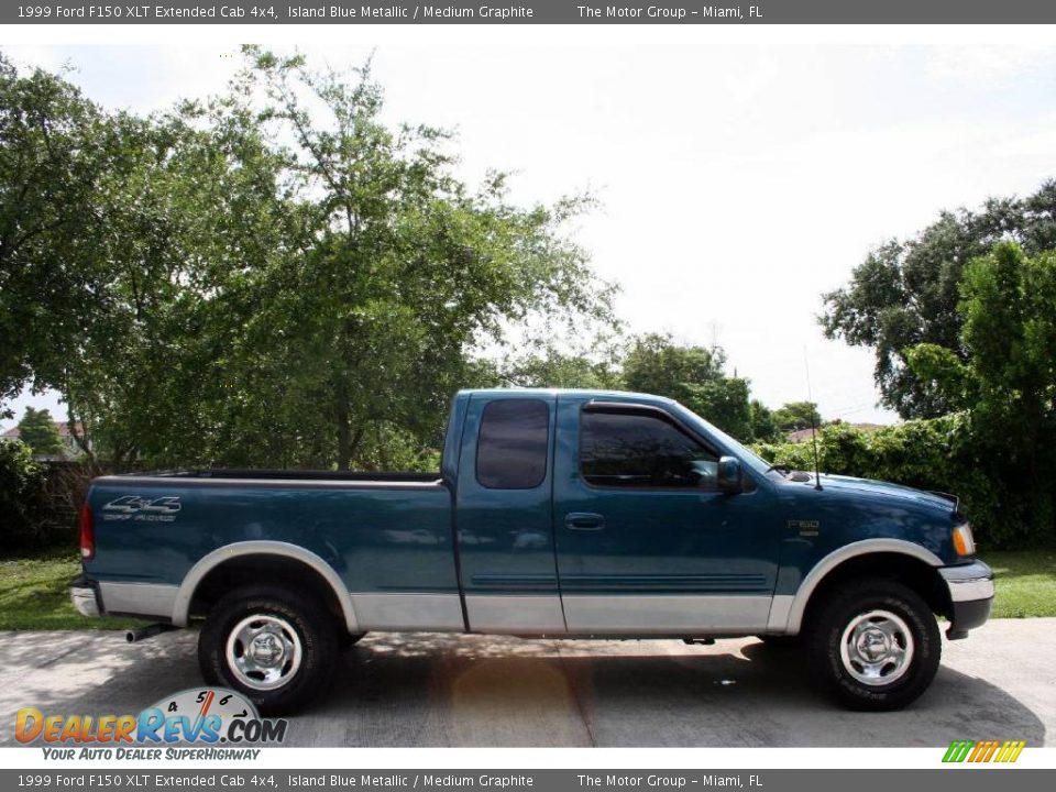 1999 Ford F150 XLT Extended Cab 4x4 Island Blue Metallic / Medium Graphite Photo #15
