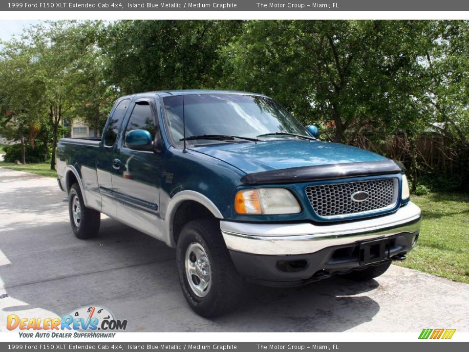 1999 Ford F150 XLT Extended Cab 4x4 Island Blue Metallic / Medium Graphite Photo #18