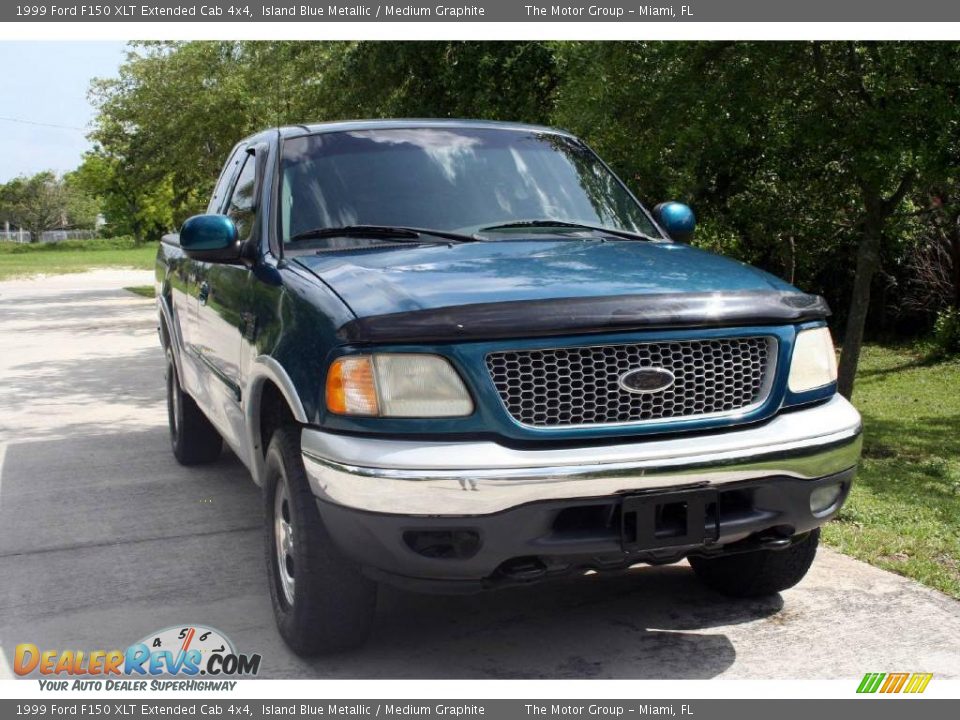 1999 Ford F150 XLT Extended Cab 4x4 Island Blue Metallic / Medium Graphite Photo #19