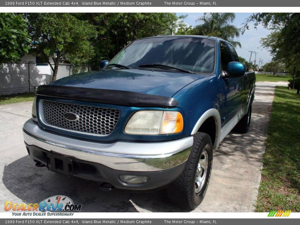 1999 Ford F150 XLT Extended Cab 4x4 Island Blue Metallic / Medium Graphite Photo #24