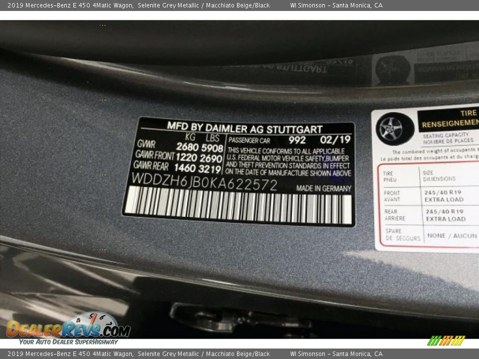 2019 Mercedes-Benz E 450 4Matic Wagon Selenite Grey Metallic / Macchiato Beige/Black Photo #11