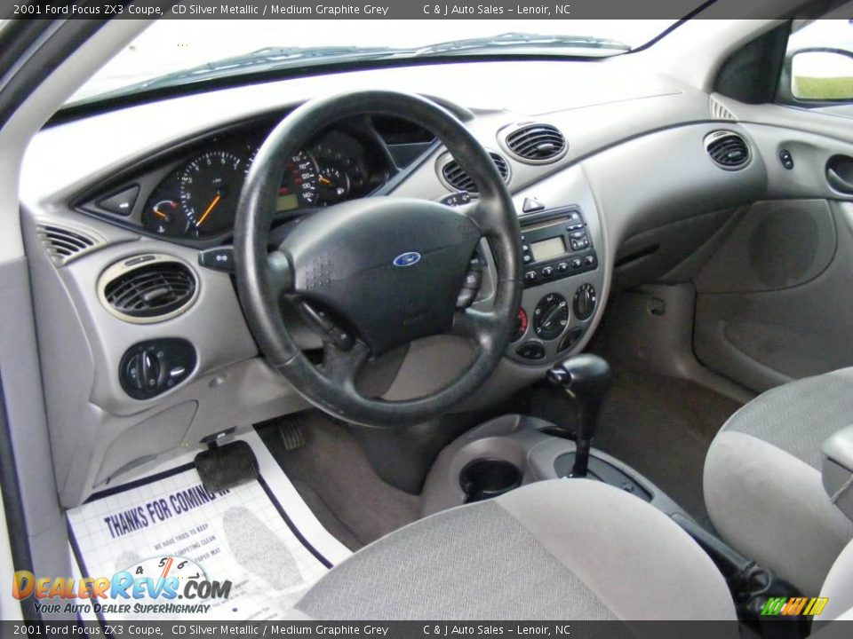 2001 Ford Focus ZX3 Coupe CD Silver Metallic / Medium Graphite Grey Photo #3